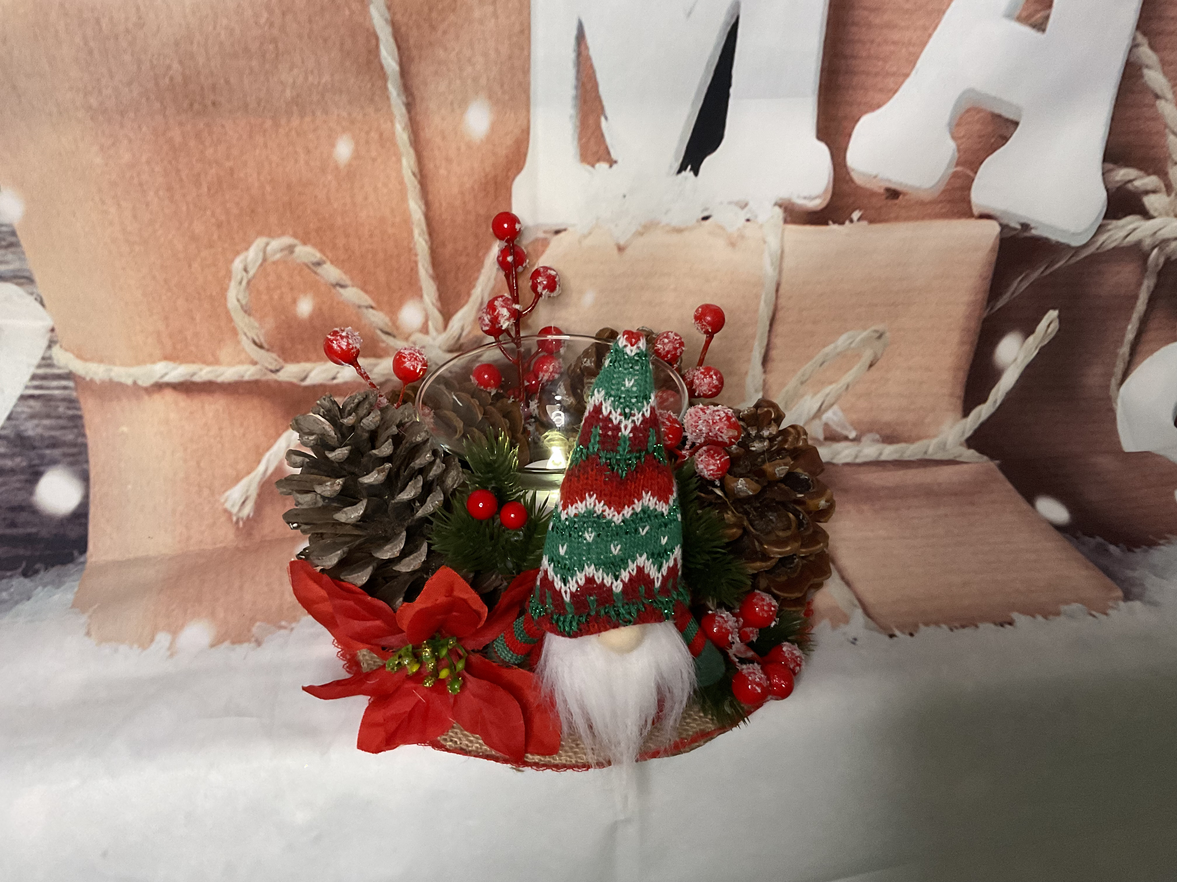 Plateau de Noël avec bougies 